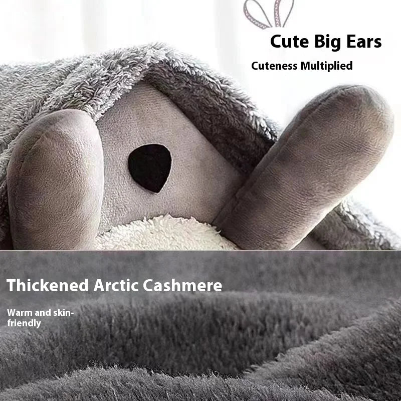 Small Dog & Cat House Bed | Warm Washable Teddy Pet Bed
