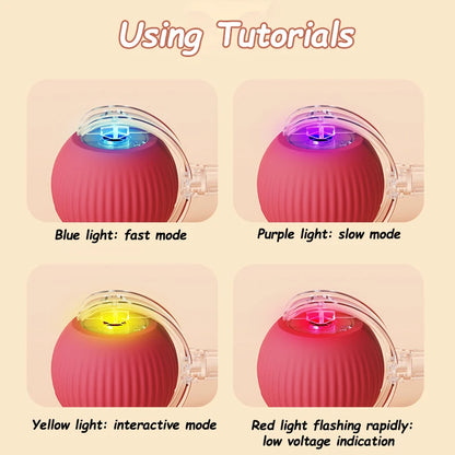 Automatic Rolling Cat Ball Toy with Faux Tail