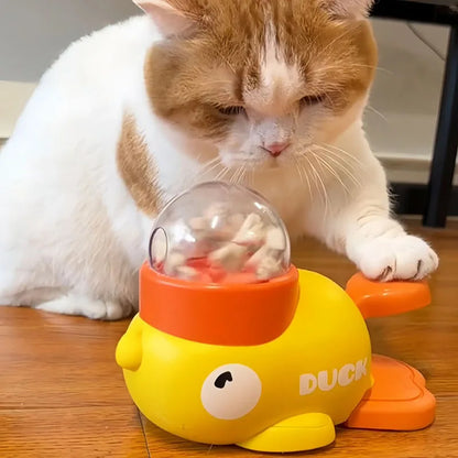 Pet Yellow Duck Food Dispensing Toy