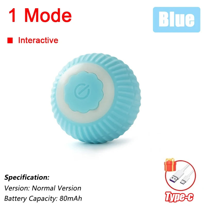 Automatic Rolling Cat Ball Toy with Faux Tail