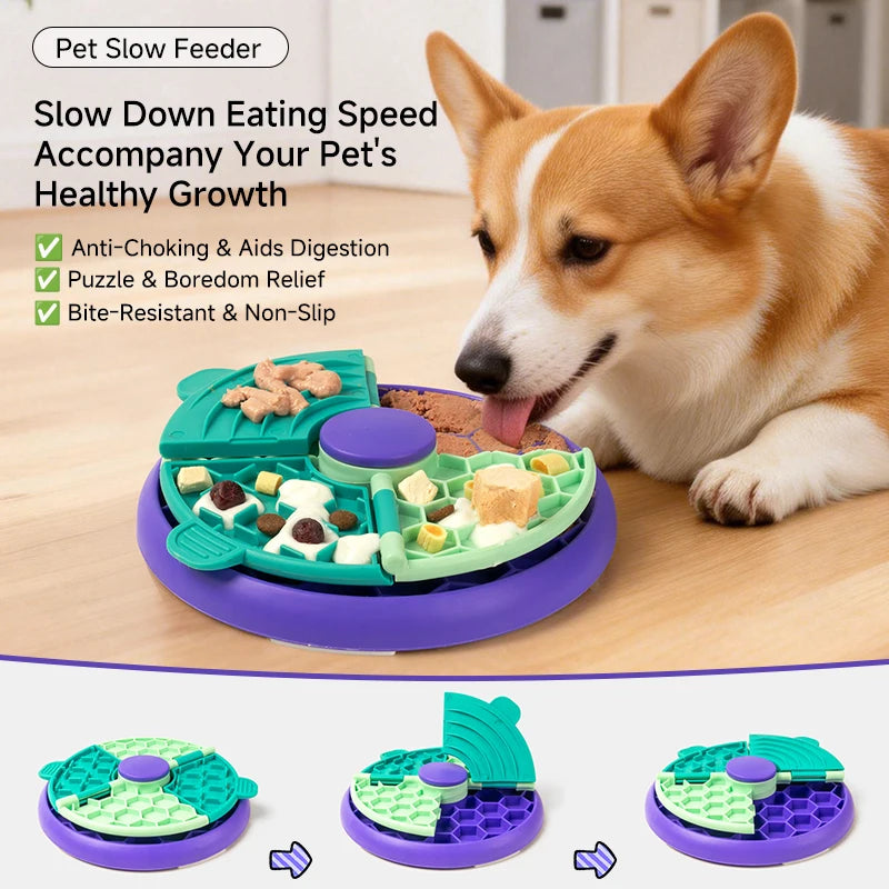 Slow Feeder Puzzle Bowl – Interactive Food Dispenser