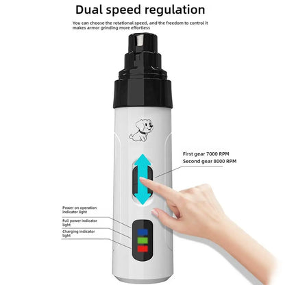 Electric Dog Nail Grinder USB Rechargeable Pet Nail Clipper