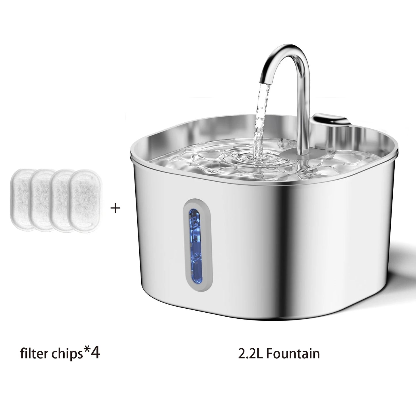 Title: 2.2L Premium Stainless Steel Automatic Pet Water Fountain