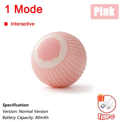 Automatic Rolling Cat Ball Toy with Faux Tail