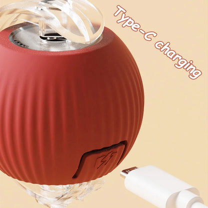 Automatic Rolling Cat Ball Toy with Faux Tail