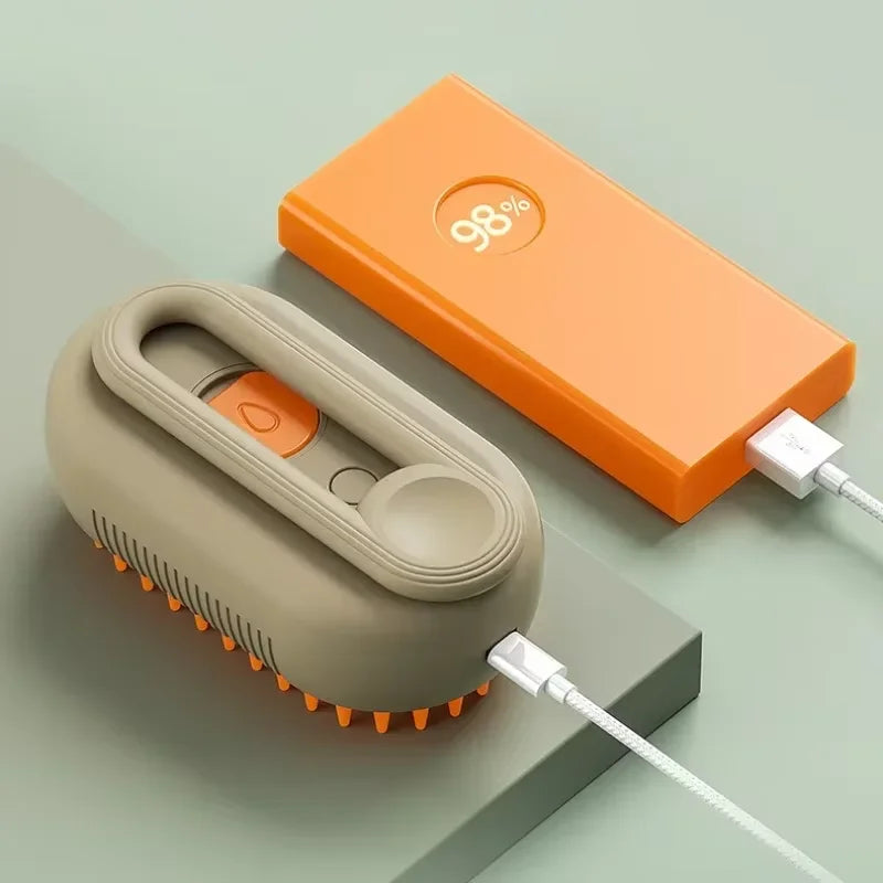 3-in-1 Cat & Dog Grooming Brush with Spray & Steam