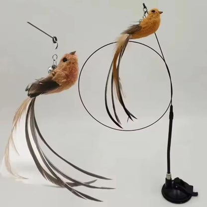 Cat Teaser Toy with Simulated Bird