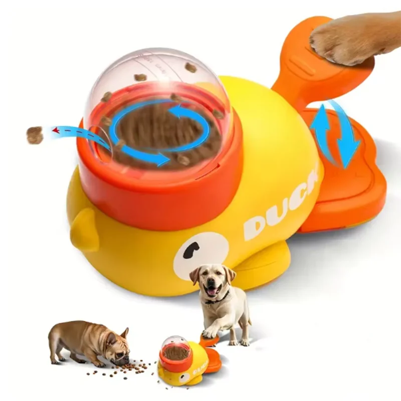 Pet Yellow Duck Food Dispensing Toy