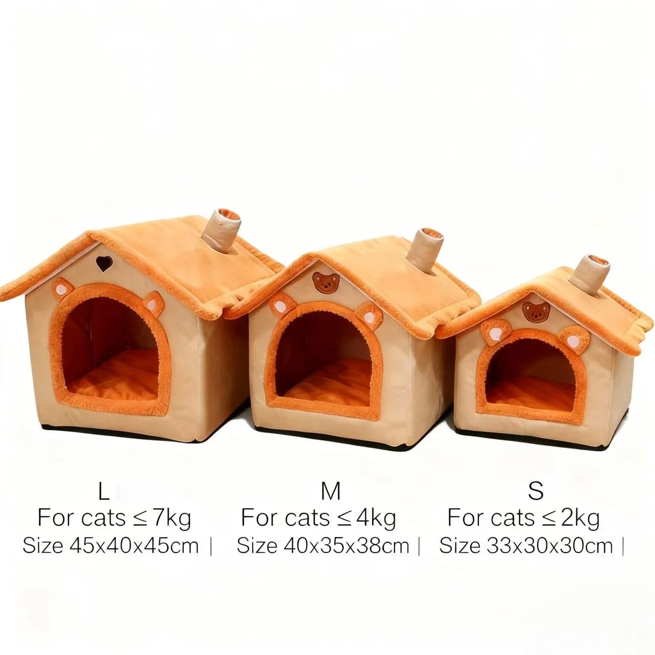 Small Dog & Cat House Bed | Warm Washable Teddy Pet Bed