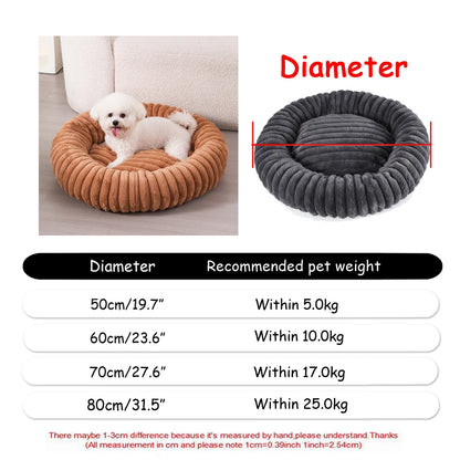 Round Plush Dog & Cat Bed