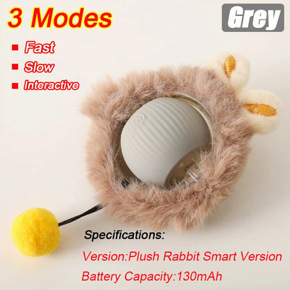 Automatic Rolling Cat Ball Toy with Faux Tail