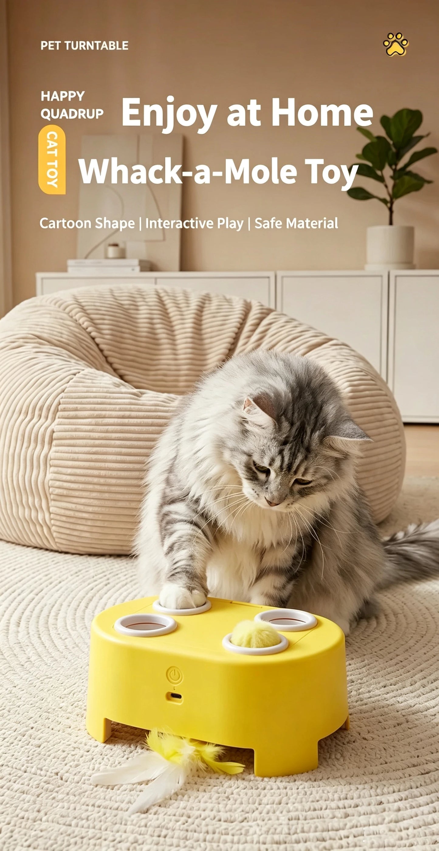 Electric Whack-a-Mole Cat Toy