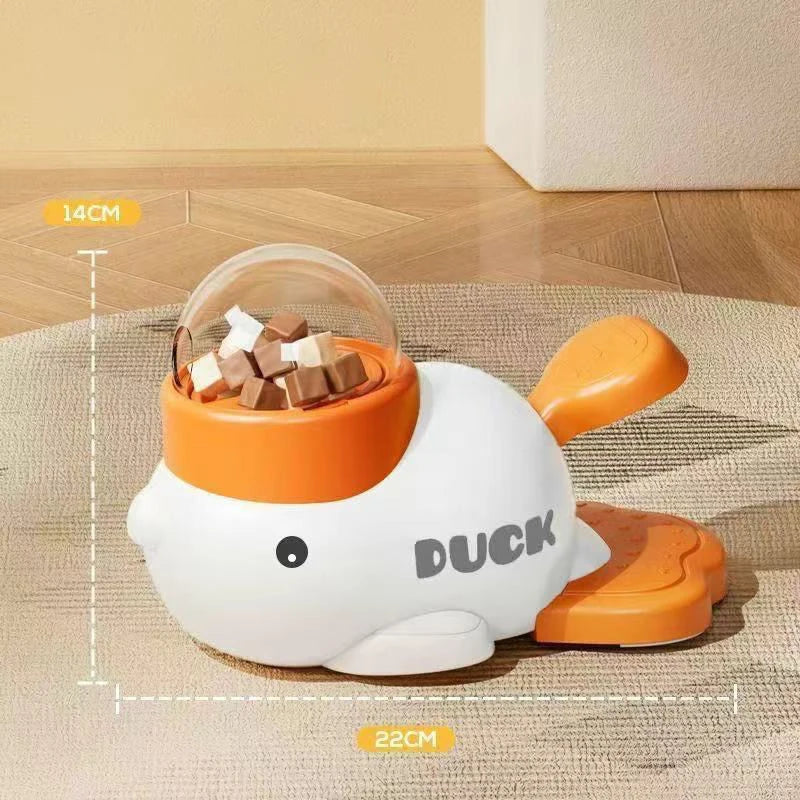 Pet Yellow Duck Food Dispensing Toy