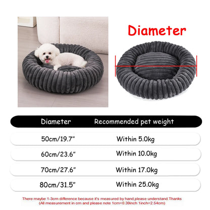 Round Plush Dog & Cat Bed