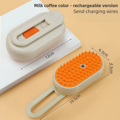 3-in-1 Cat & Dog Grooming Brush with Spray & Steam