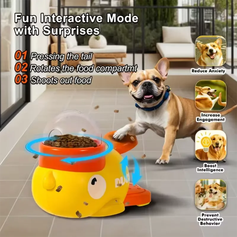 Pet Yellow Duck Food Dispensing Toy