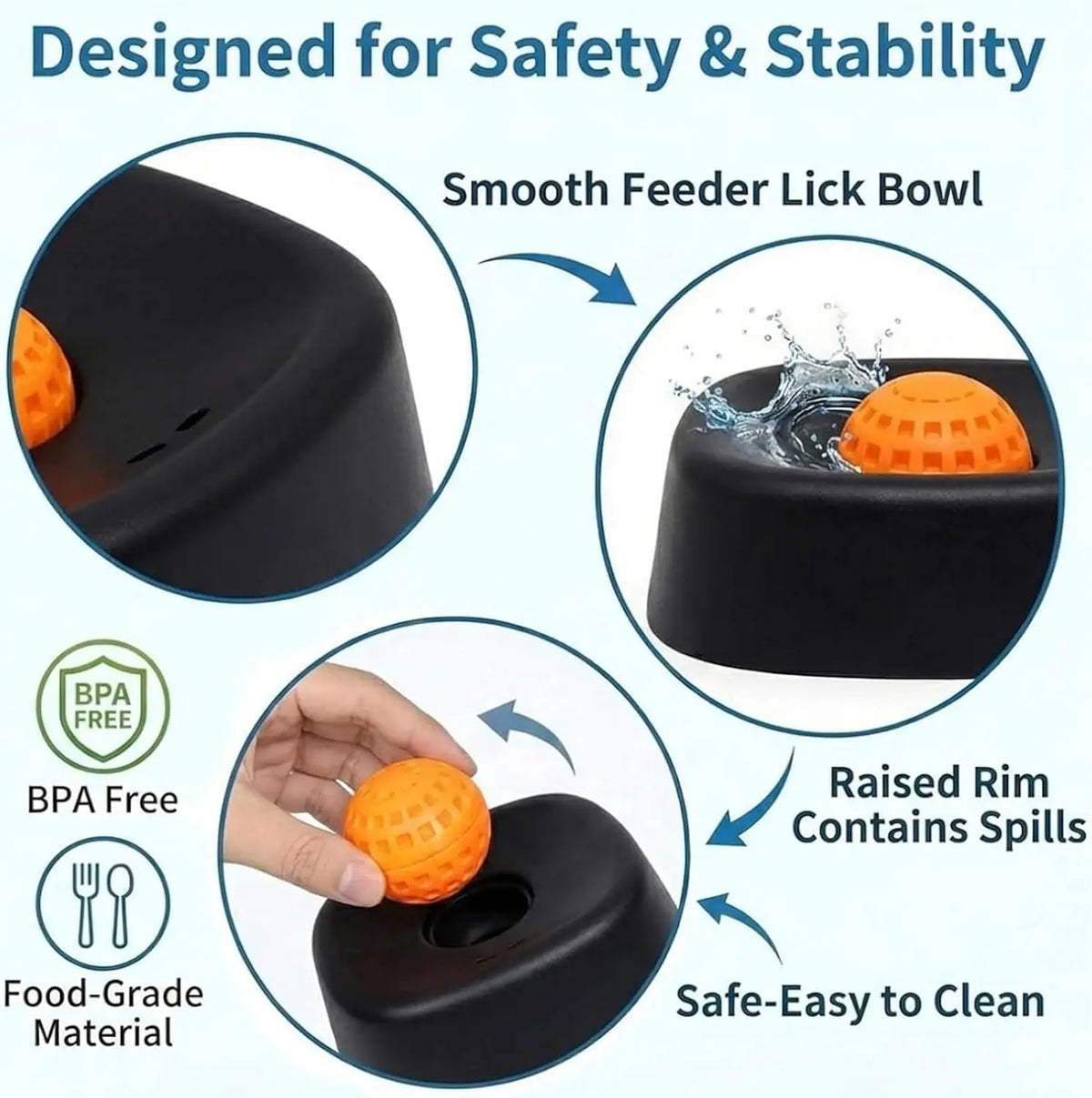 Interactive Dog Lick Bowl with Rolling Ball Slow Feeder