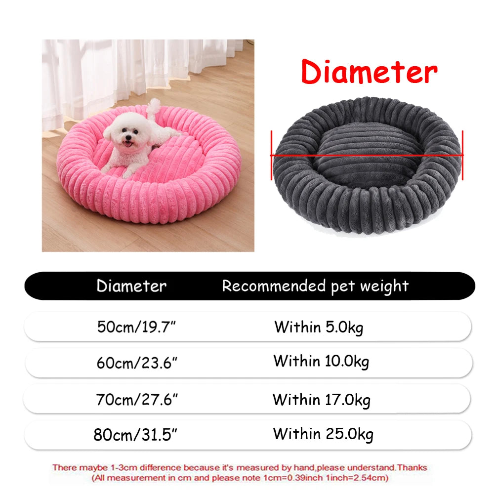 Round Plush Dog & Cat Bed