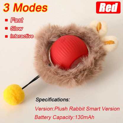 Automatic Rolling Cat Ball Toy with Faux Tail