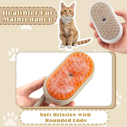 3-in-1 Cat & Dog Grooming Brush with Spray & Steam