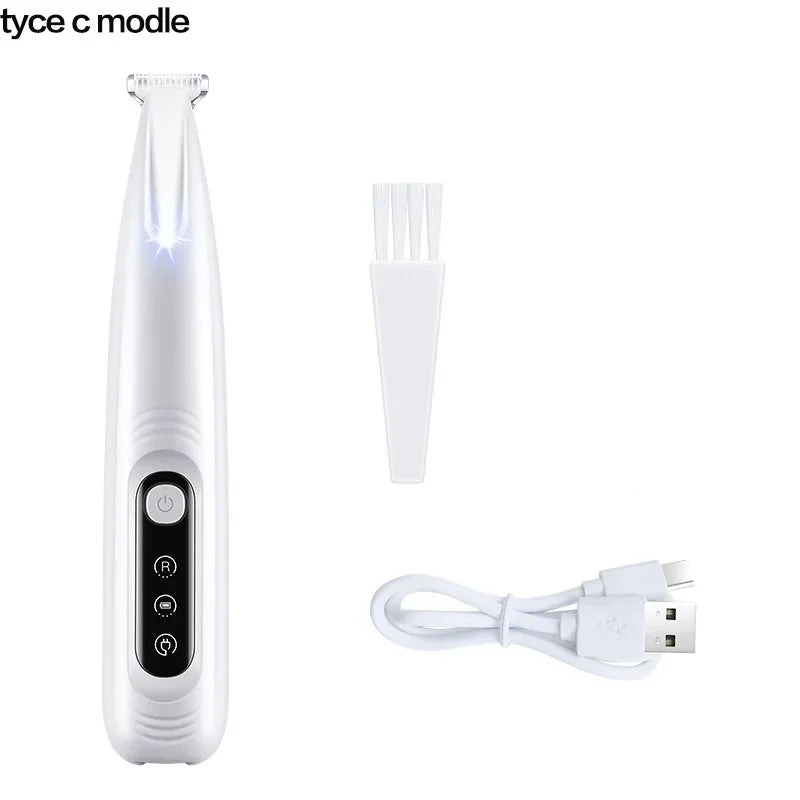 Waterproof Dog Paw Trimmer with LED Light & 18mm Blade