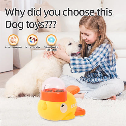 Pet Yellow Duck Food Dispensing Toy