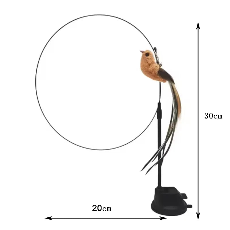 Cat Teaser Toy with Simulated Bird